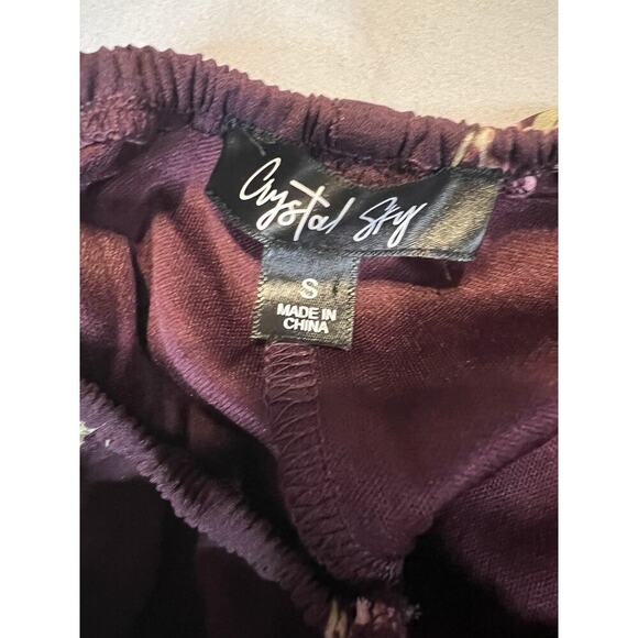 Crystal Sky Floral Long Semi Open Back Tie Back Dress Size S - Picture 5 of 7